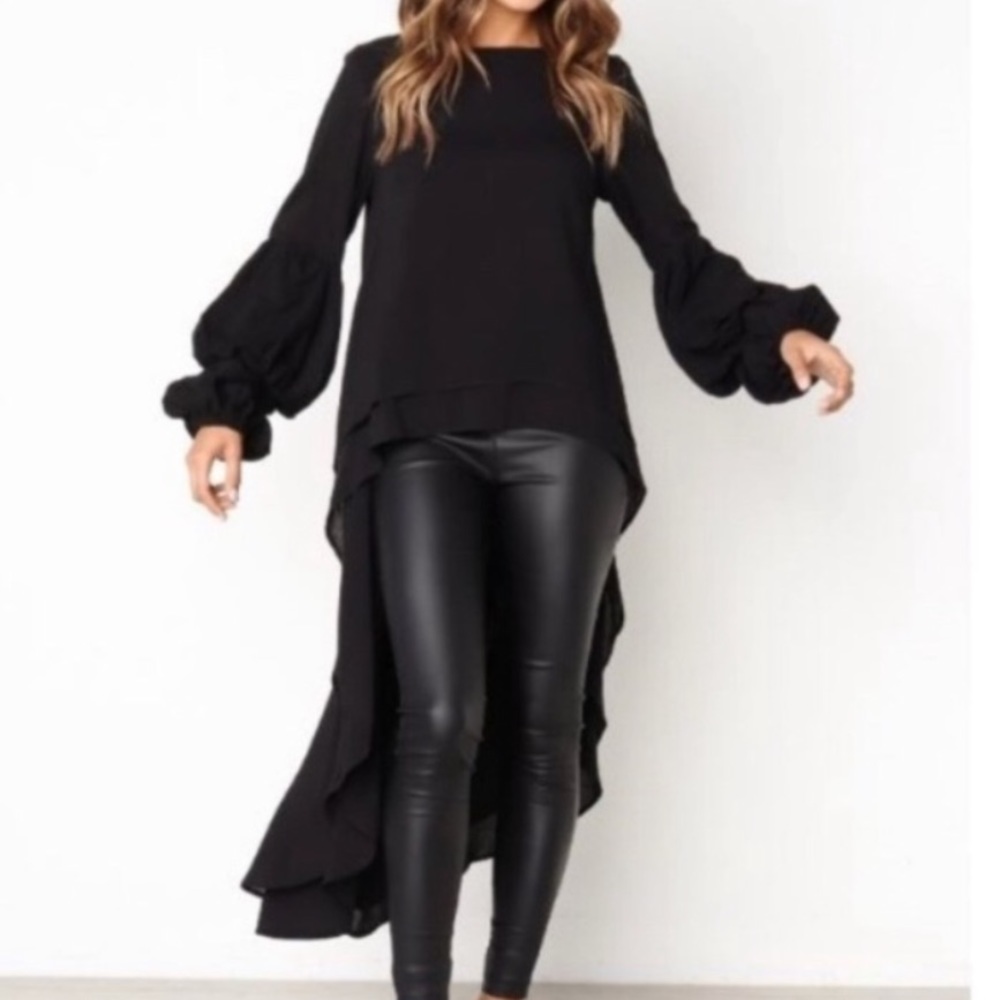 Last one! Cute and sexy high low top in black. - Picture 6 of 16